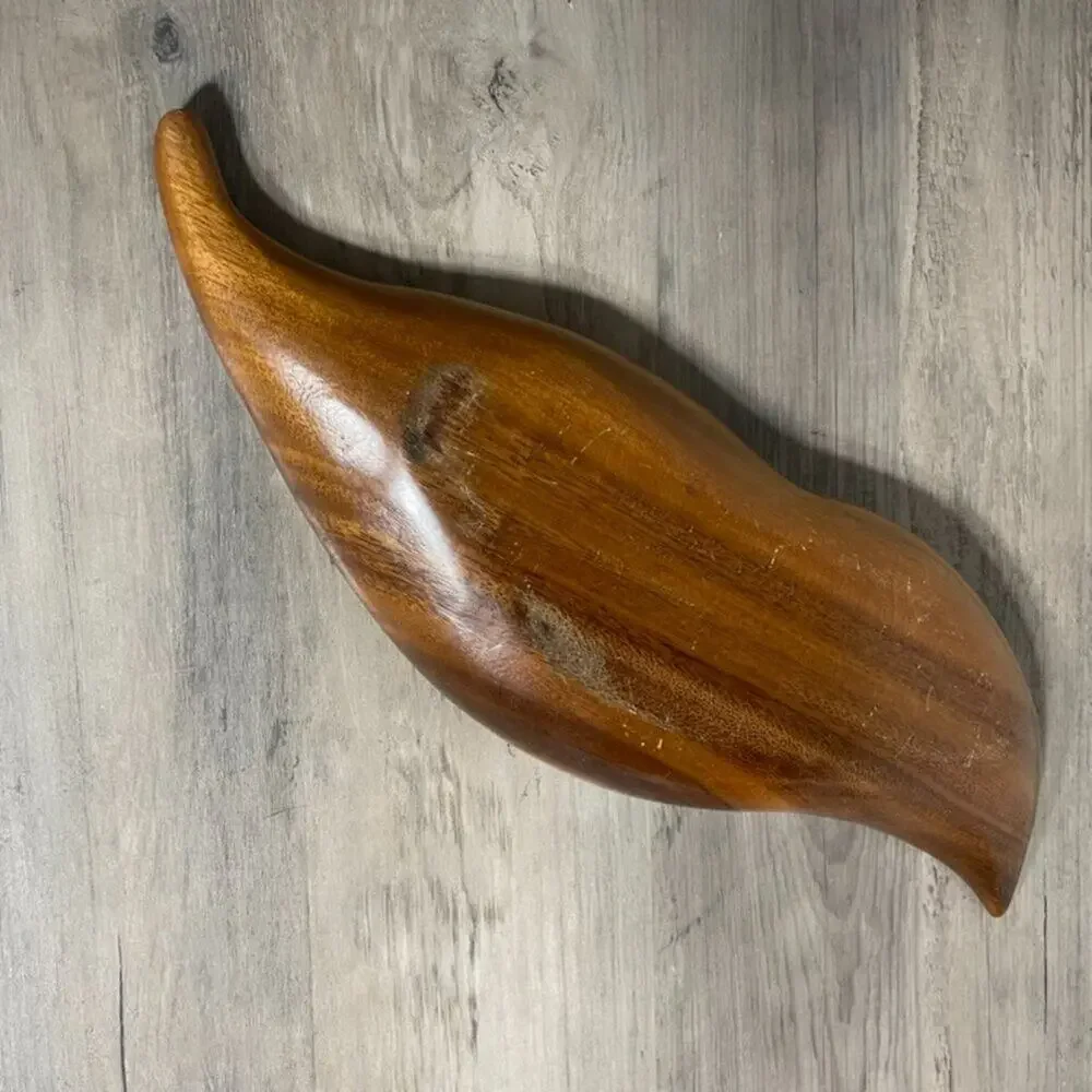 Hand Carved Divided Serving Dish Honolulu Hawaii Dhai Wood - Wood Rose Shop